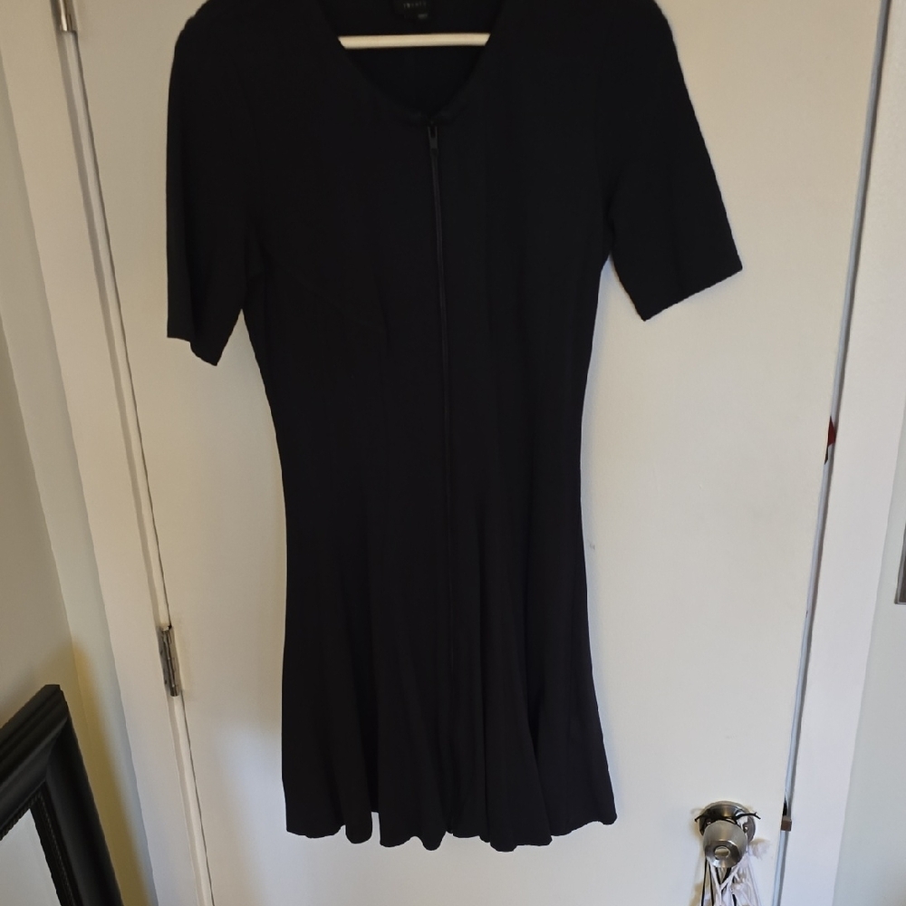 Theory Fitted Ribbed Polo Zip Dress